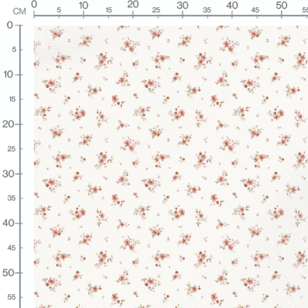 Tissu - Fleurs roses et beige doux