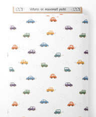 Tissu - Voitures en mouvement pastel
