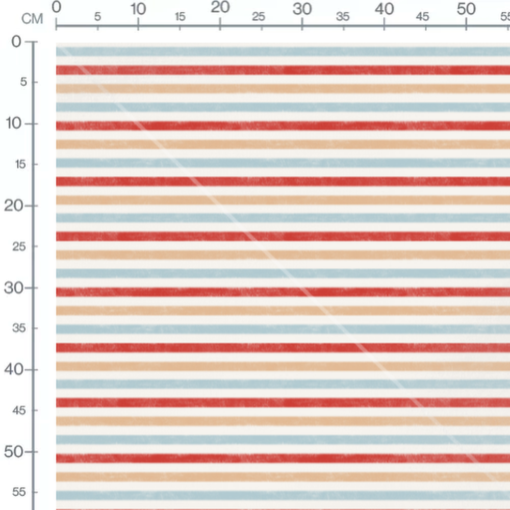 Tissu - Rayures rouges et bleues vives