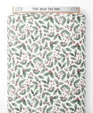Tissu - Motif délicat sur fond blanc