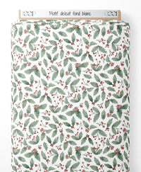 Tissu - Motif délicat sur fond blanc