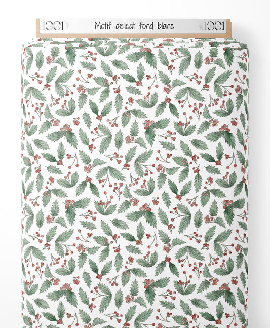 Tissu - Motif délicat sur fond blanc