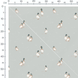 Tissu - Canards subtils sur fond gris