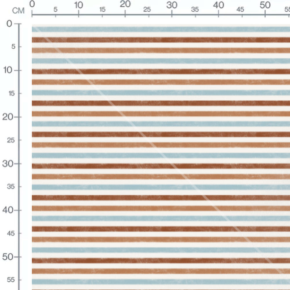 Tissu - Rayures bleues et marron