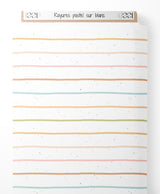 Tissu - Rayures pastel sur blanc