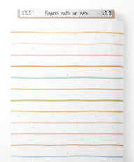 Tissu - Rayures pastel sur blanc