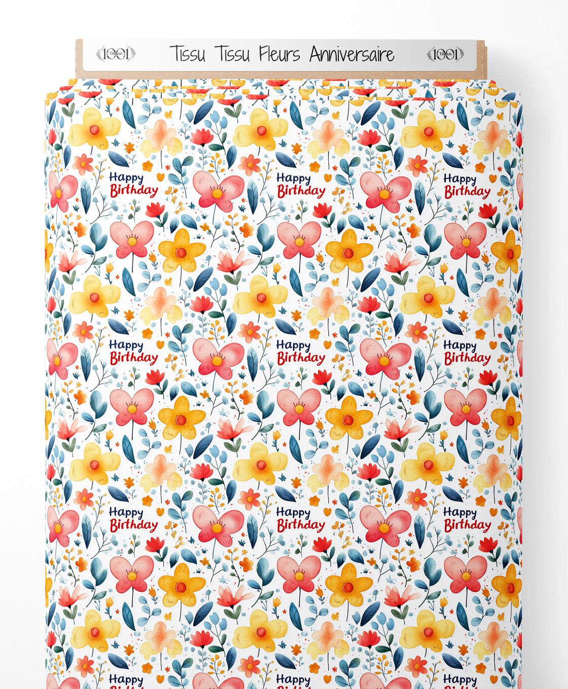 Tissu - Tissu Fleurs Anniversaire