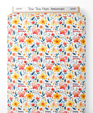 Tissu - Tissu Fleurs Anniversaire