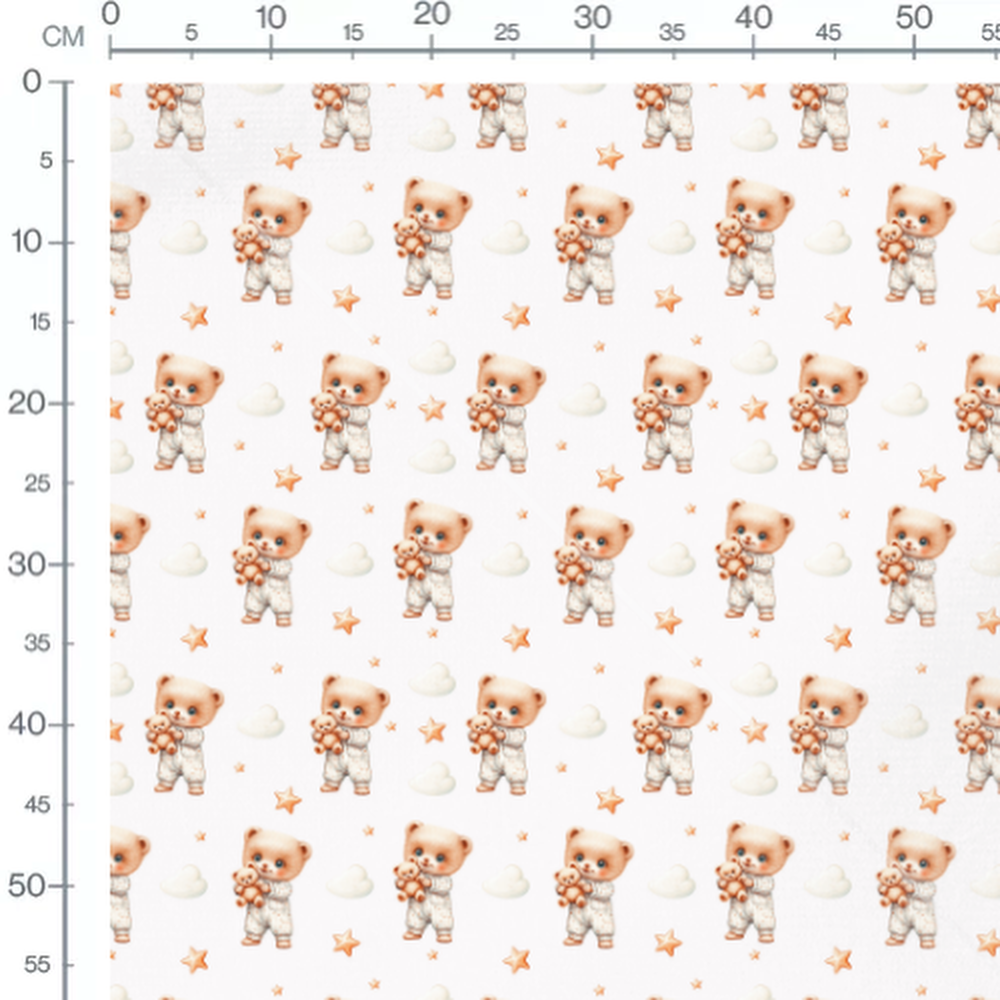 Tissu - Oursons et étoiles