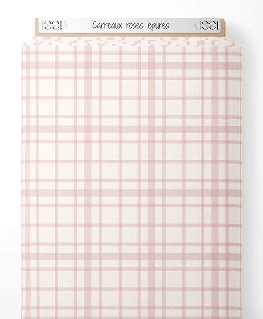 Tissu - Carreaux roses épurés