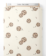 Tissu - Cookies sur fond crème