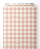 Tissu - Carreaux classiques rose crème