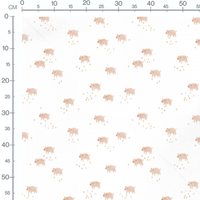 Tissu - Petits cochons sur fond blanc