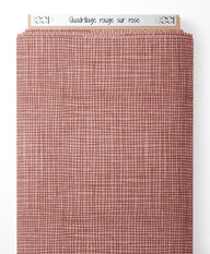 Tissu - Quadrillage rouge sur rose