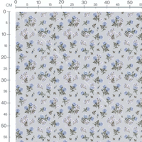 Tissu - Roses bleues sur fond gris