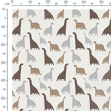 Tissu - Dinosaures marron et gris