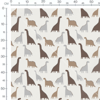 Tissu - Dinosaures marron et gris