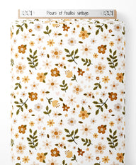 Tissu - Fleurs et feuilles vintage
