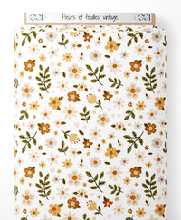 Tissu - Fleurs et feuilles vintage