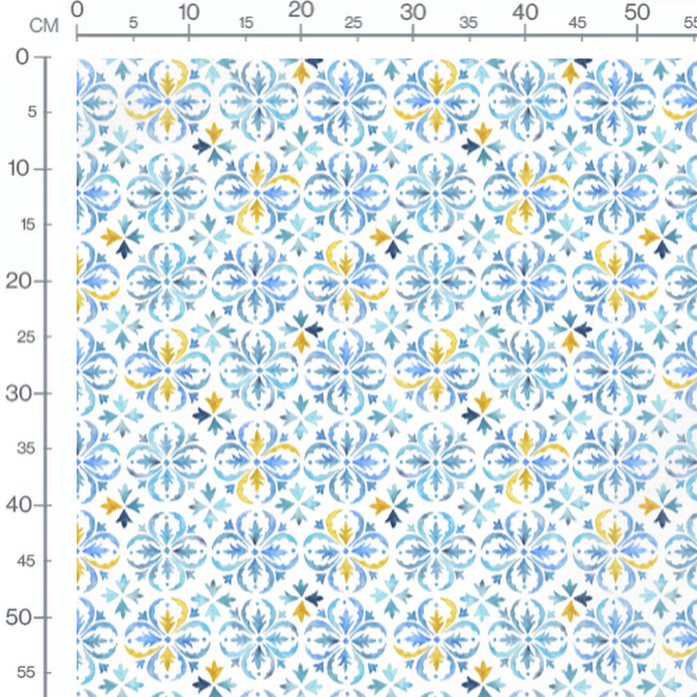 Tissu - Fleurs aquarelle nuancées