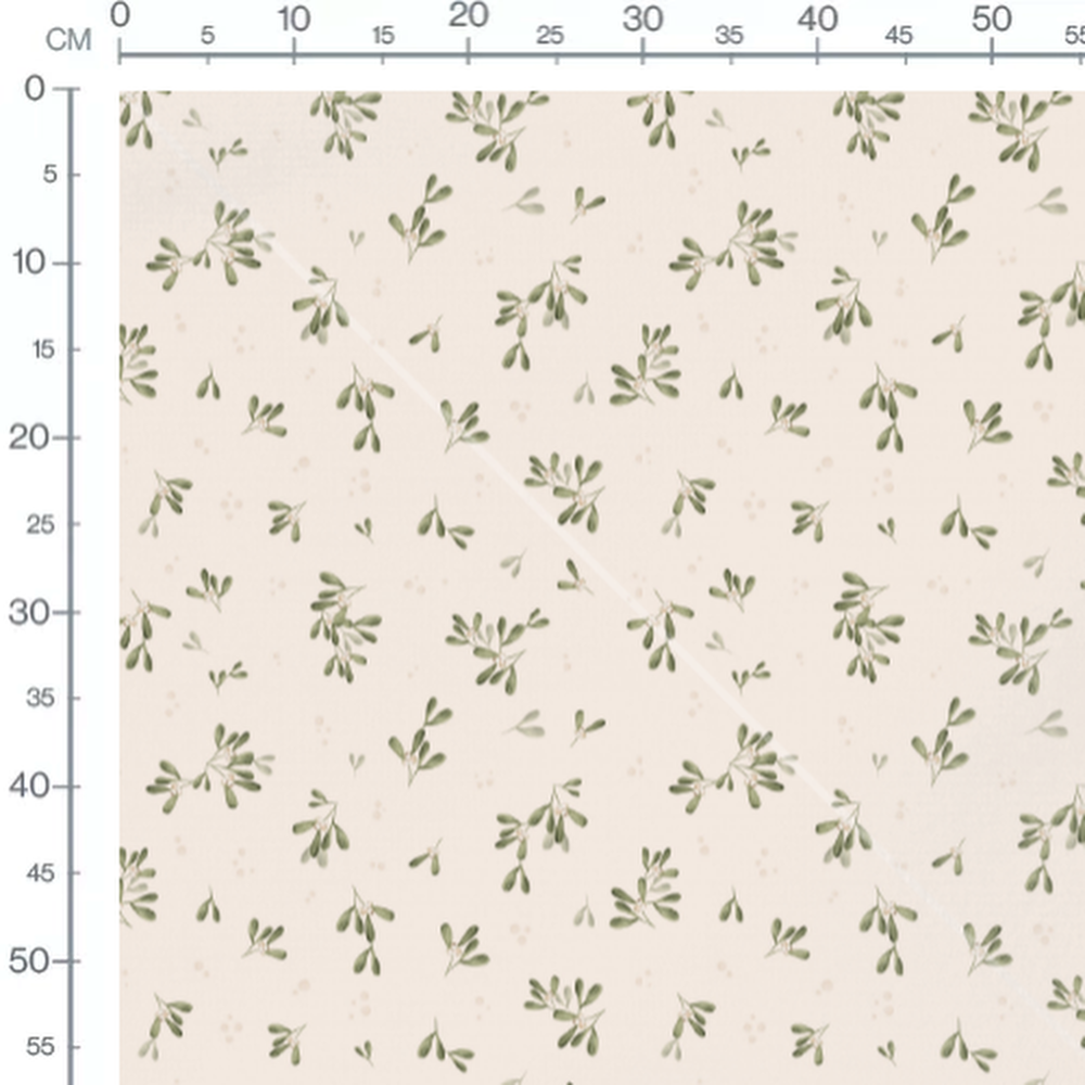Tissu - Feuilles et points subtils