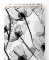 Tissu - Tissu Fleur Xray Noir Gris