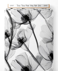 Tissu - Tissu Fleur Xray Noir Gris