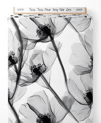 Tissu - Tissu Fleur Xray Noir Gris