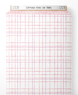 Tissu - Carreaux roses sur blanc