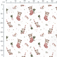 Tissu - Oursons dans chaussettes rouges