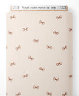 Tissu - Nœuds papillon marron sur beige
