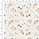 Tissu - Animaux marins ludiques