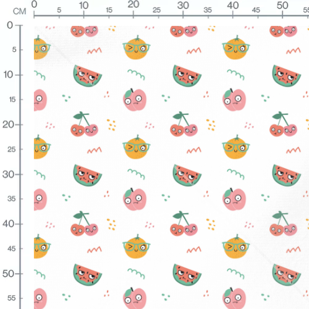 Tissu - Fruits souriants et colorés