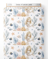 Tissu - Sirènes et poissons pastel