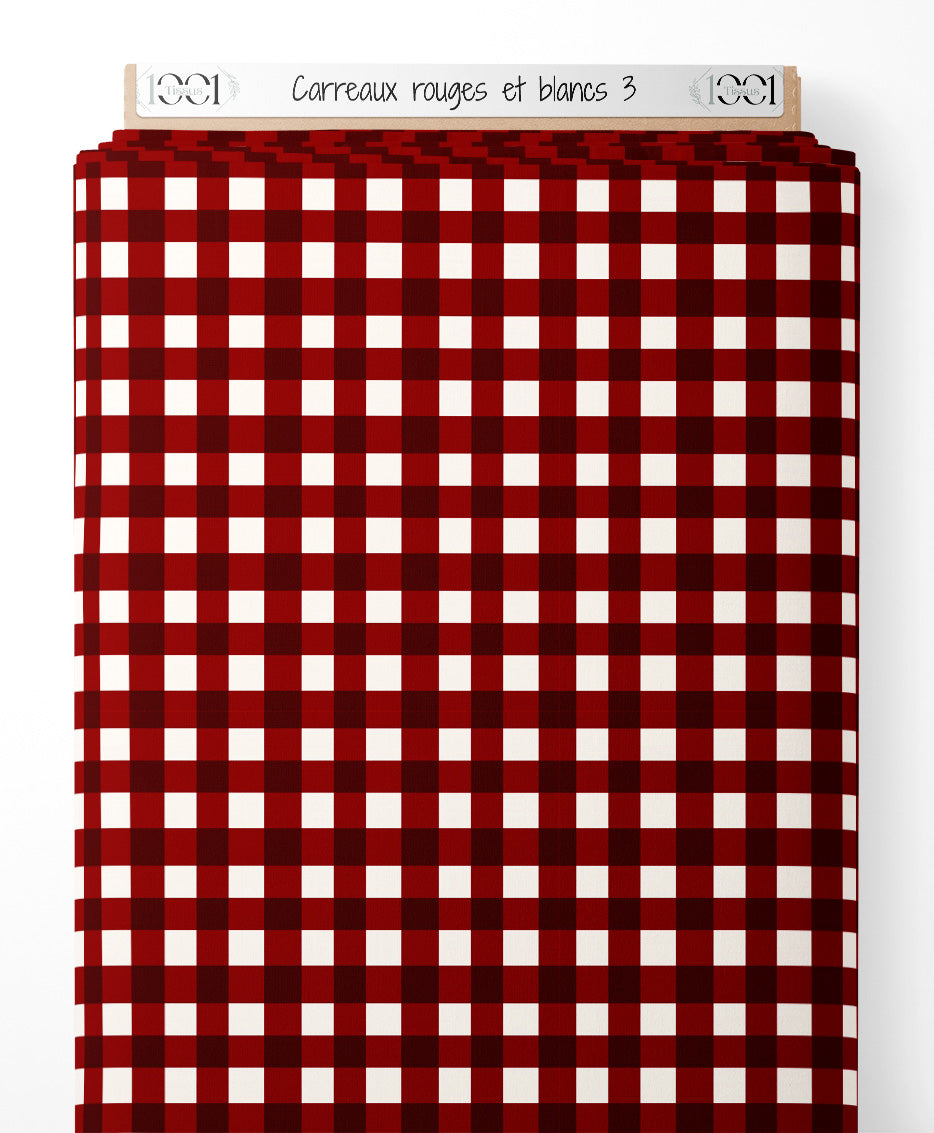 Tissu - Carreaux rouges et blancs 3