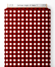 Tissu - Carreaux rouges et blancs 3