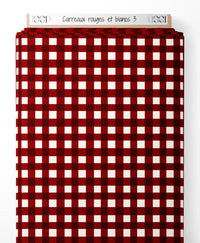 Tissu - Carreaux rouges et blancs 3