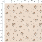 Tissu - Roses beige sur fond crème