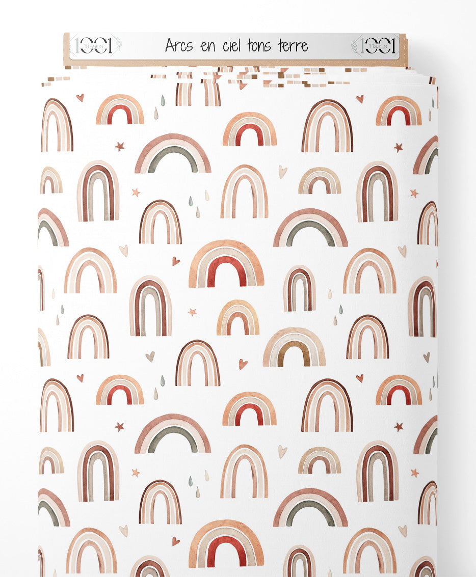 Tissu - Arcs-en-ciel tons terre
