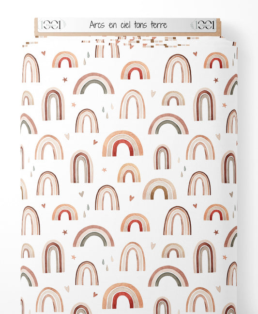 Tissu - Arcs-en-ciel tons terre