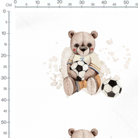 Tissu - Ourson avec ballon de foot