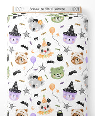 Tissu - Animaux en fête d'Halloween