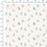 Tissu - Dinosaures colorés et fleuris