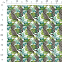 Tissu - Léopards et feuillages tropicaux