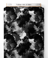 Tissu - Feuillages noirs et blancs