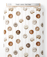Tissu - Donuts colorés sur fond blanc