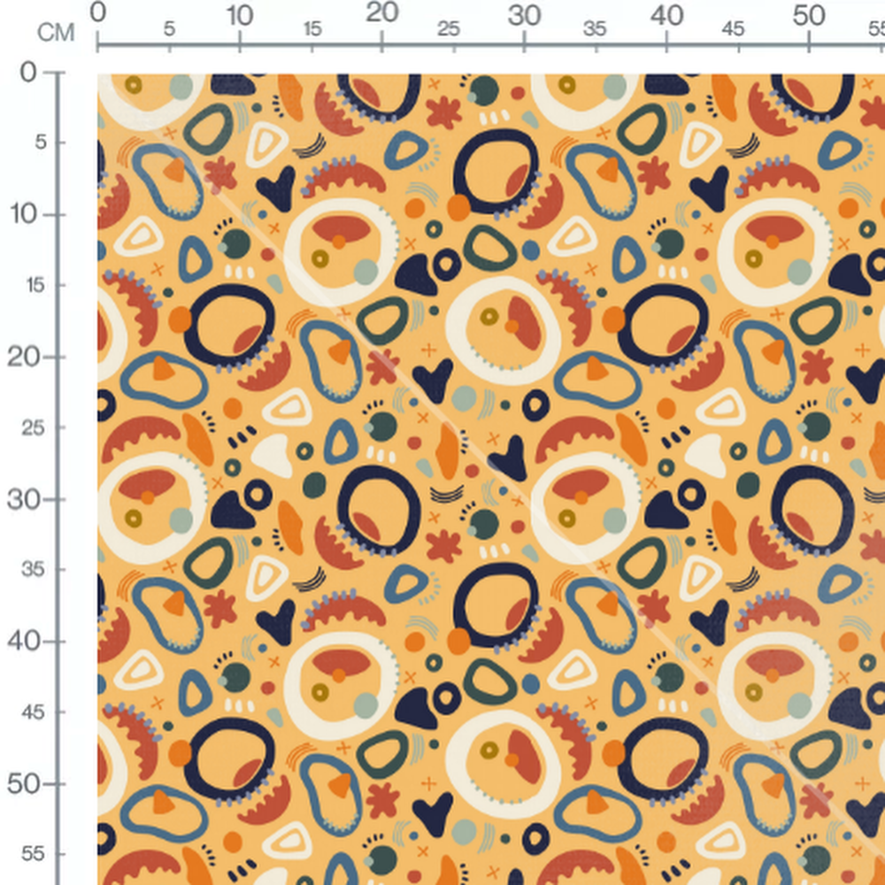 Tissu - Abstrait coloré sur jaune