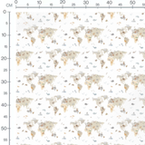 Tissu - Faune marine et terrestre beige