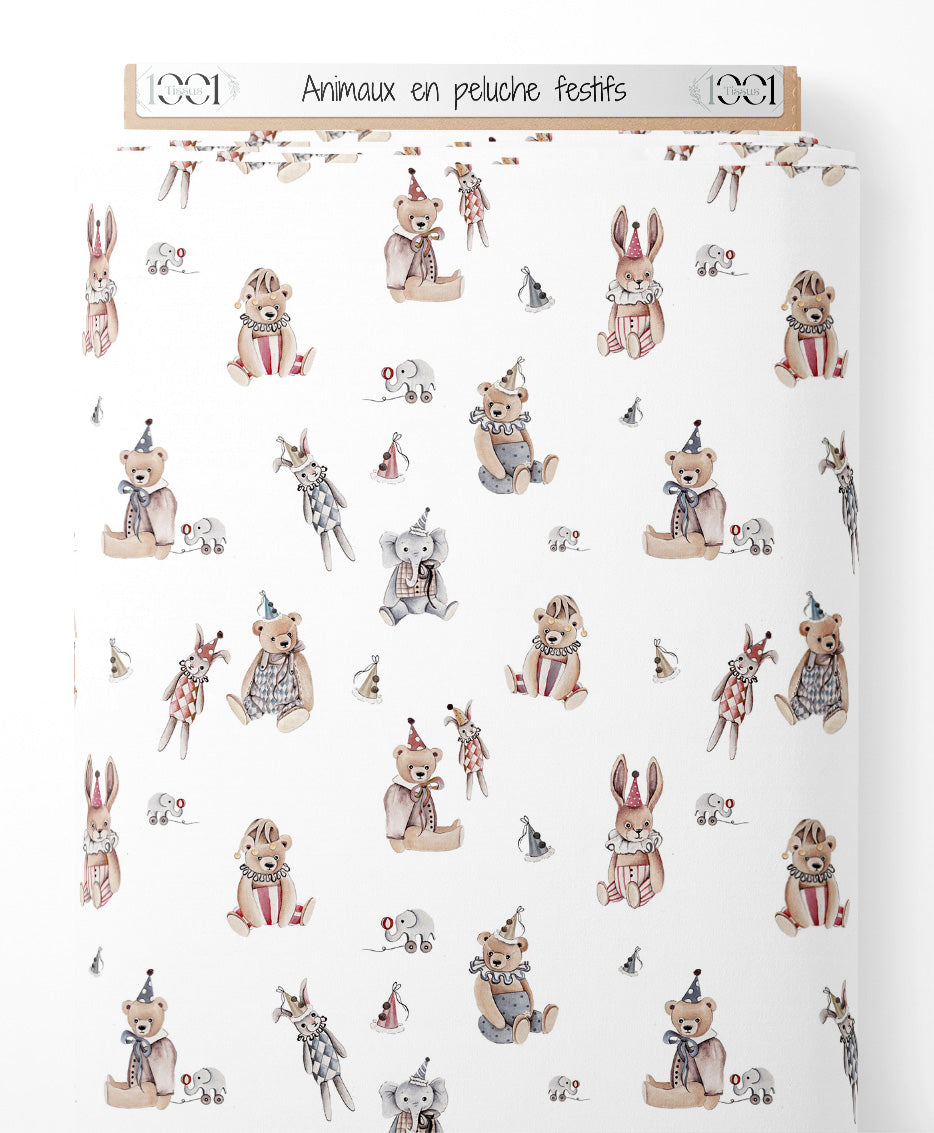 Tissu - Animaux en peluche festifs