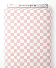 Tissu - Carreaux rose pâle unis